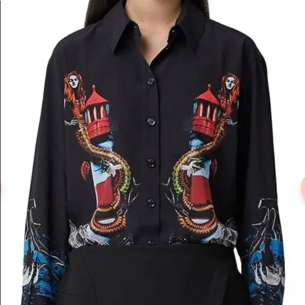Burberry Carlota Printed Silk Shirt